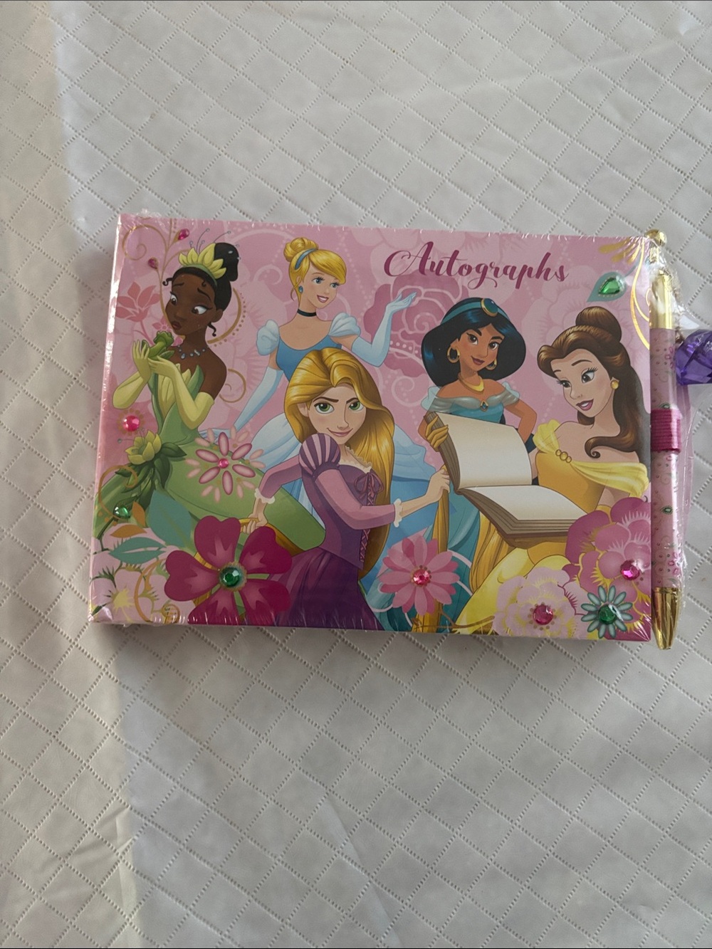 Disney Pink and Gold Princess Autograph Journal with Floral Art